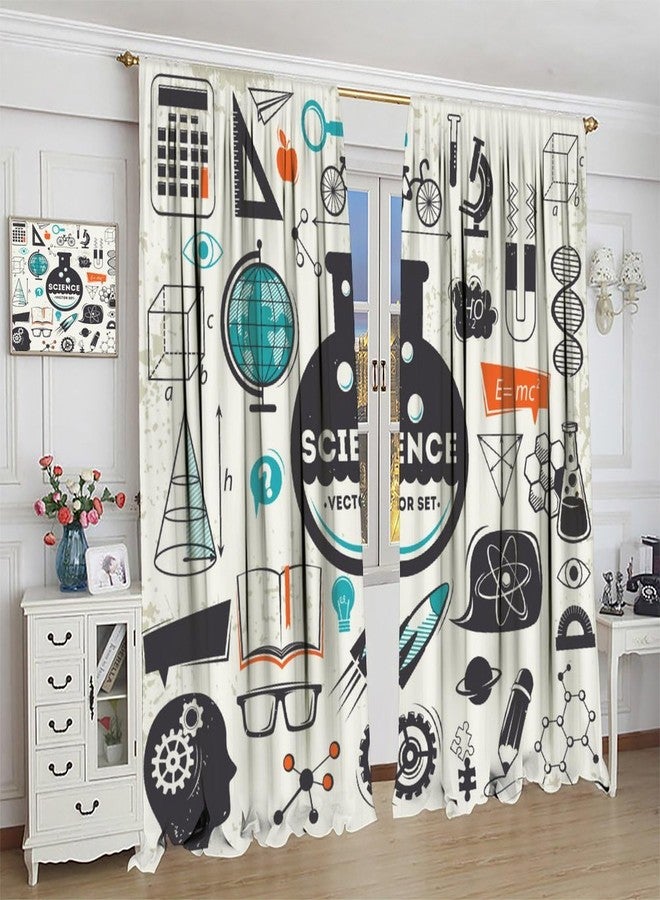 LOMADIA Science Kids Curtain, Abstract Math Chemistry Physics Learning Blackout Curtain,Science Graffiti Print Window Treatments Drapes for Nursery Boys Girls Room Bedroom Classroom Decor 42"W x 45"L - Image 3